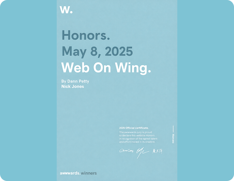 Web on Wings UI section design element